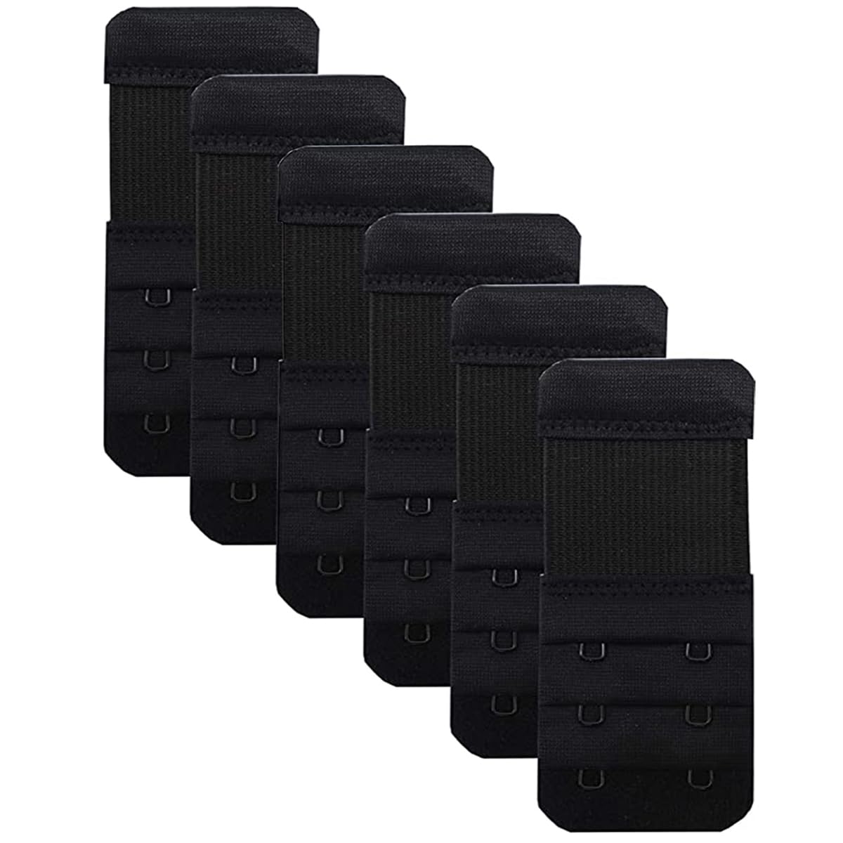 prime cart Women's Bra Extenders Soft Comfortable Stretchy Bra Extension Plus Size Elastic Strap Band Extender for Women Hook Bra Strap Extender Bra Extenders (6 PIECES (2 HOOK 3 RAW), BLACK)-picture-39