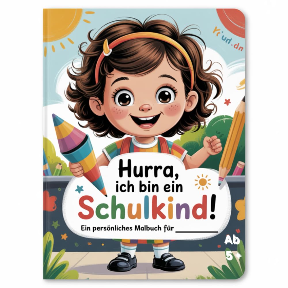 Hurra, ich bin ein Schulkind! - Ein persönliches Malbuch für ____________: Ein liebevolles Malbuch zum Schulanfang, ab 5 Jahren