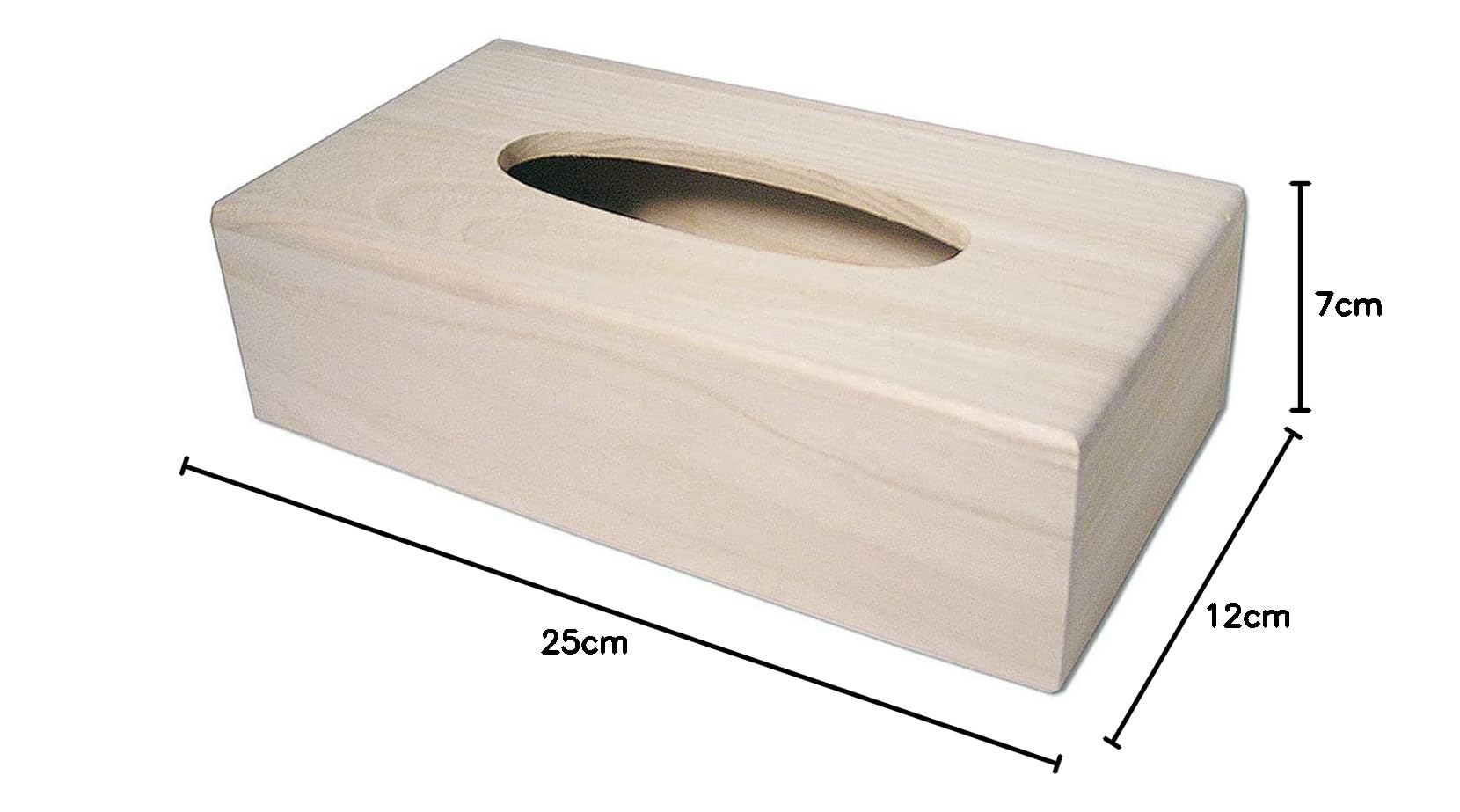 Pudełko balsa drewniane chusteczki z pokrywką 25x12x7cm.