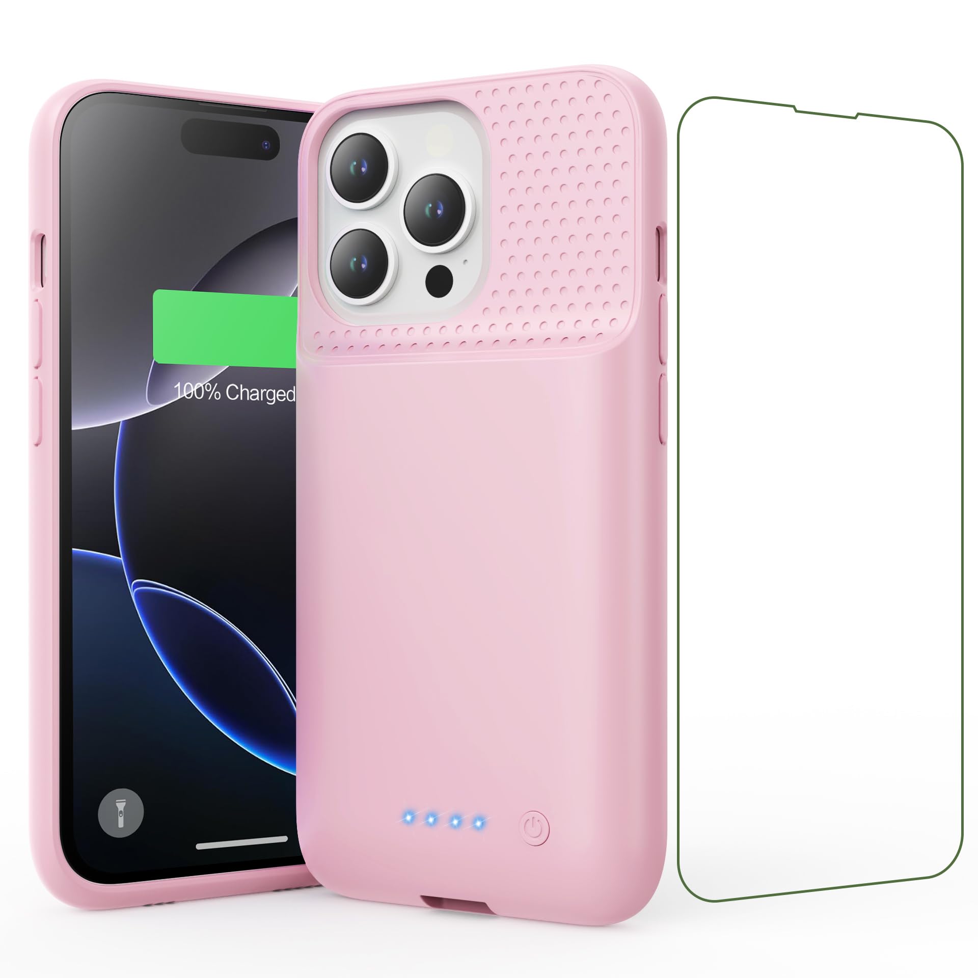 Battery Case for iPhone 16 Pro, [2025 Upgraded] 7500mAh Ultra-Slim Portable Smart Charging Case Rechargeable Protective Extended Charging Cover Only