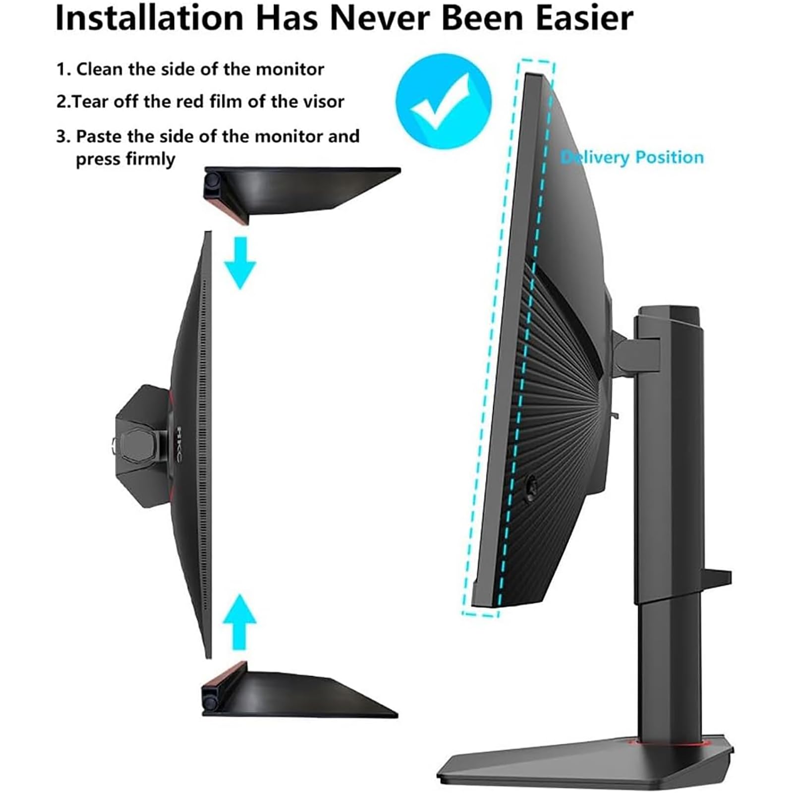Mostrar El Monitor del Monitor Sunshade, Shade De Sol En La Computadora Portátil Anti-Glare, 24-27 Pulgadas Ajustables, Soporte De Ajuste De Ángulo De 180 °, Protege Los Ojos, La Capacidad