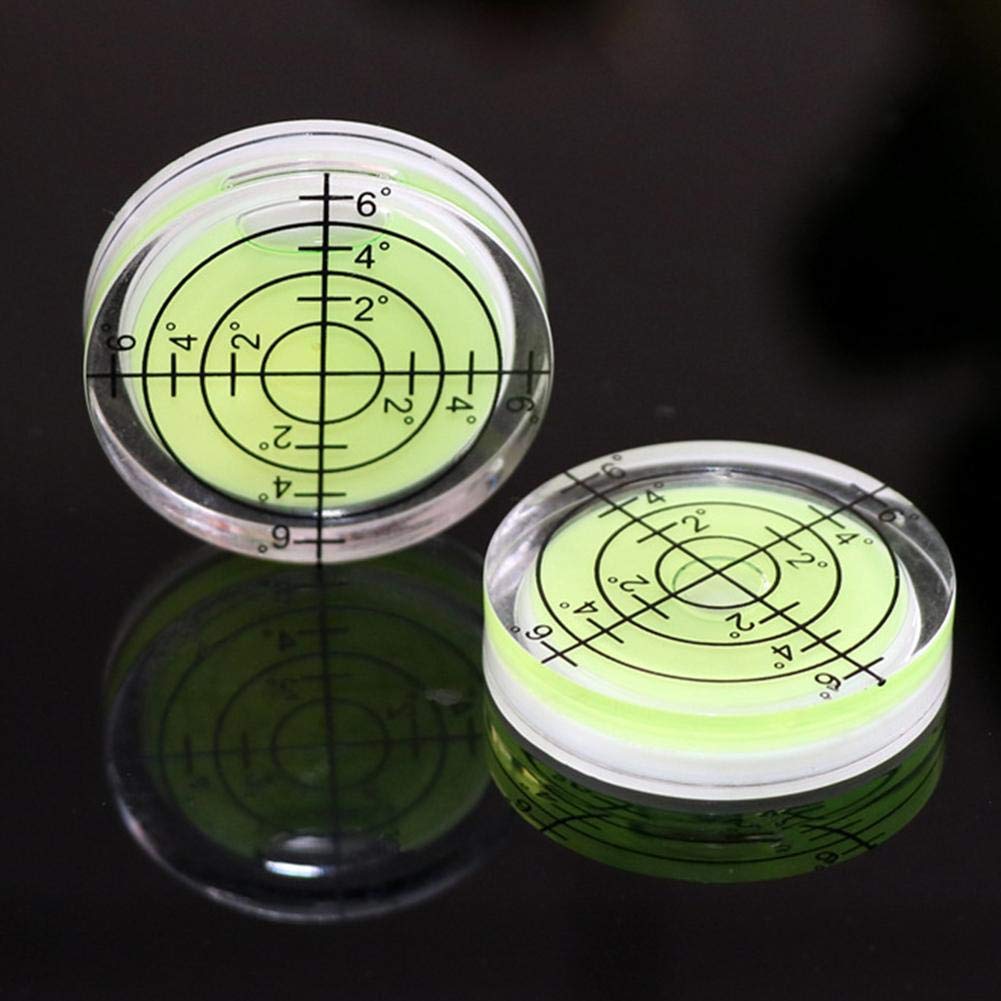 6x Mini-Wasserwaagen 32x7 Mm – Fluoreszierend Gelb/grün, Für Stativ, Plattenspieler, Regale & Mehr