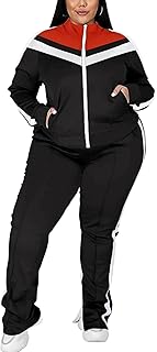 Women's Plus Size Jogging Suit 2 Piece Sweatsuit Long Sleeve Jacket & Pa...