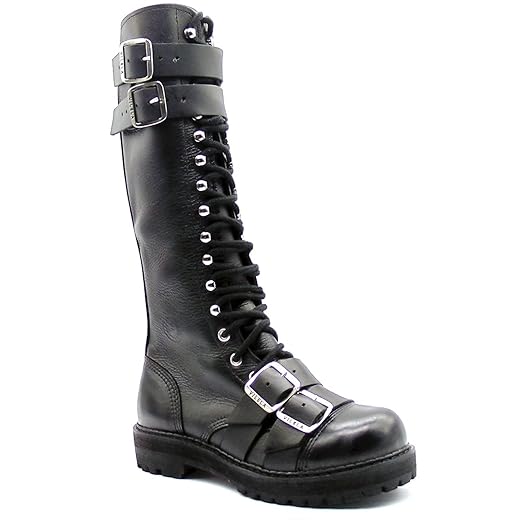 Coturno Vilela Boots Cano Alto Preto | Couro Legítimo | Fivela e Ilhós | Durabilidade, Estilo, e Resistência