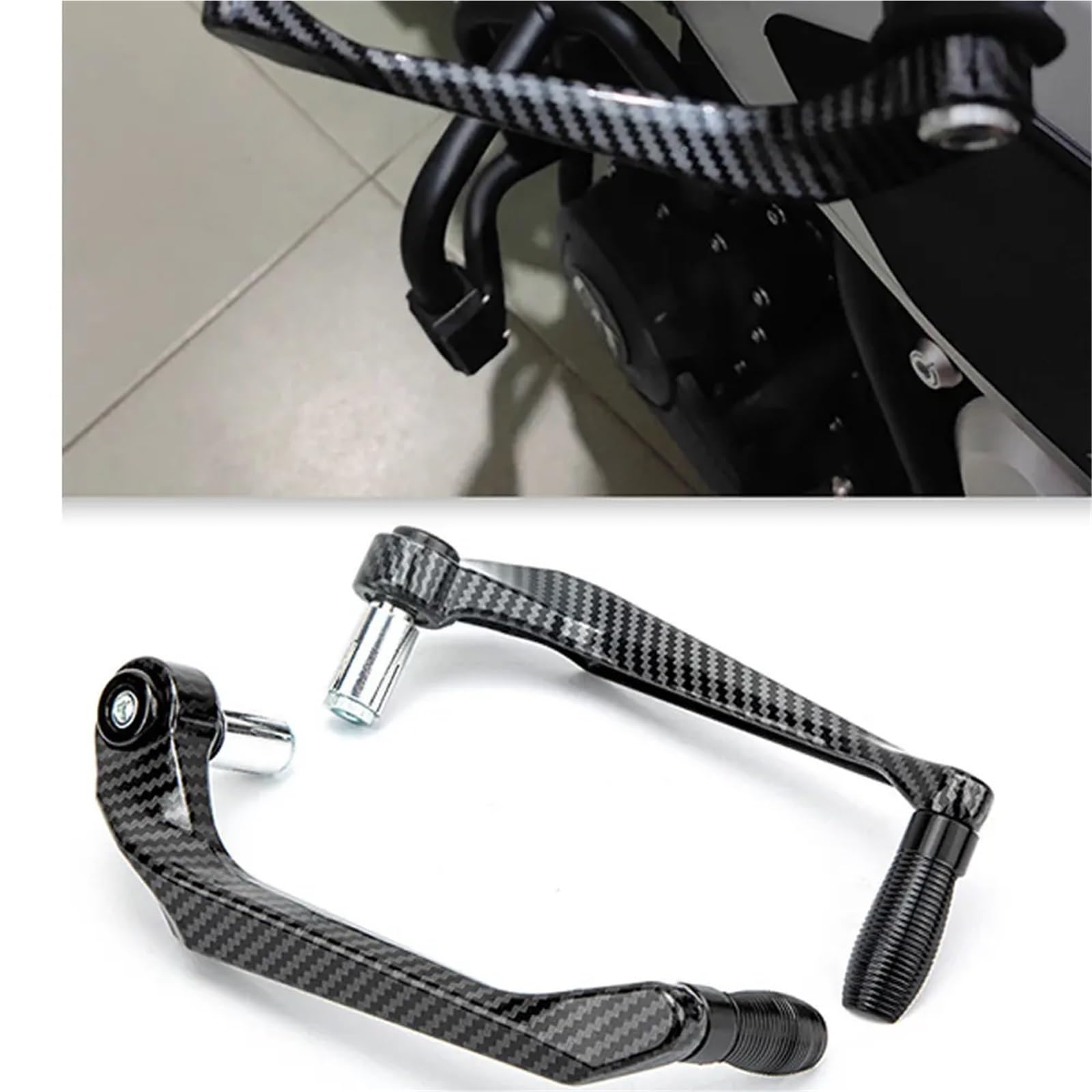 motocykla i dźwignię hamulca Pasuje do kierownicy 7/8 cala. Osłona dłoni ze stopu aluminium. Osłona dźwigni hamulca motocykla(Silver-MTHS01)