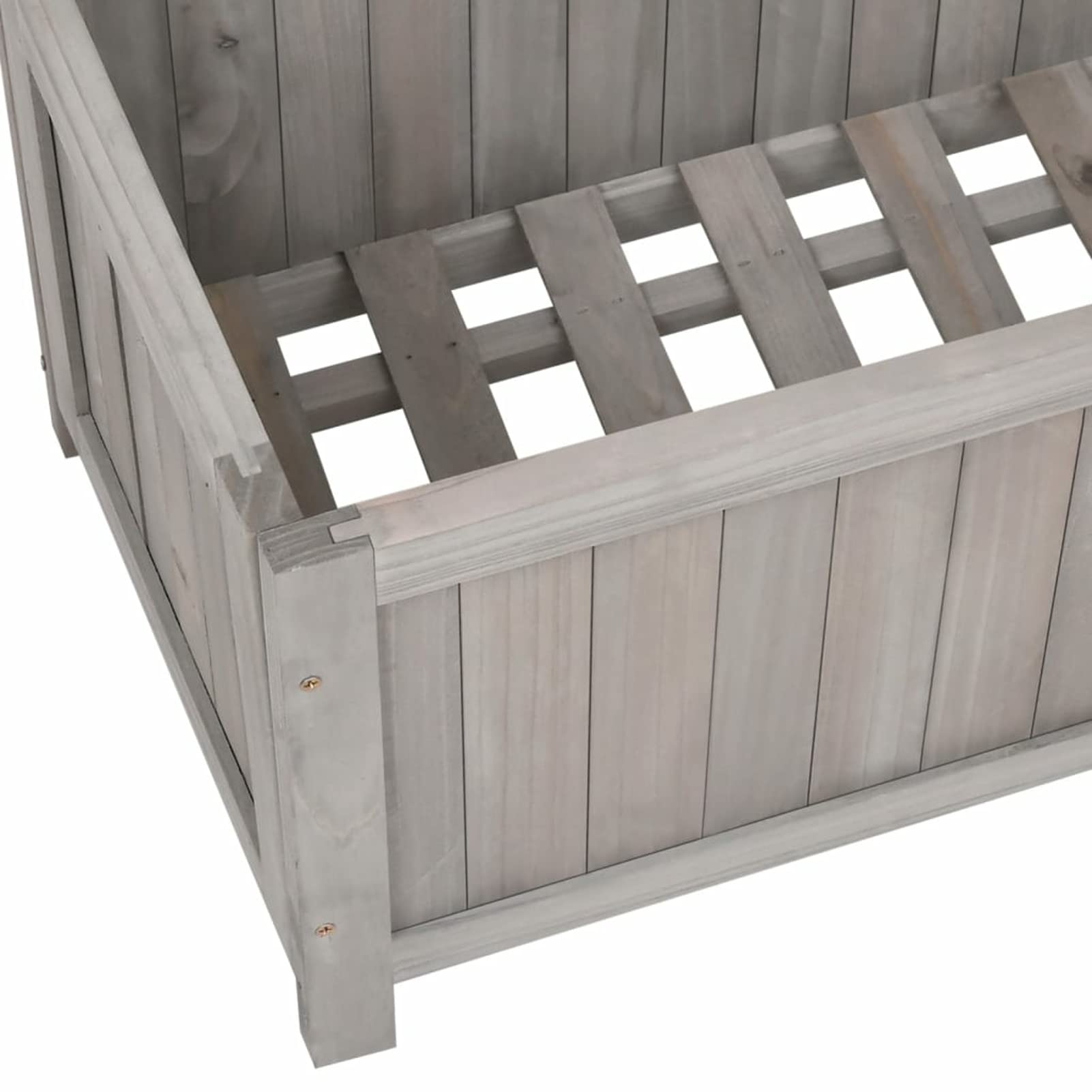 Homgoday Jardinera con celosía, jardinera con rejilla, jardinera con espaldera de exterior, jardinera con rejilla de exterior, jardinera de madera de exterior gris, 70 x 30 x 135 cm, de abeto macizo