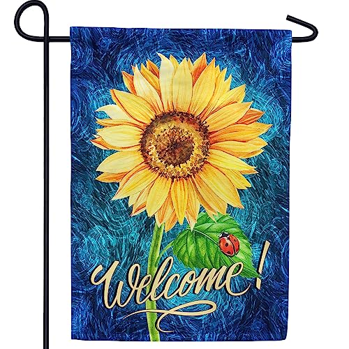 America Forever Sunflower Welcome Garden Flag - Welcome Summer Fall Sunflowers Ladybug Flag- Seasonal Yard Outdoor Decorative Double Sided Flag - 12.5 X 18 Inches #TOP25