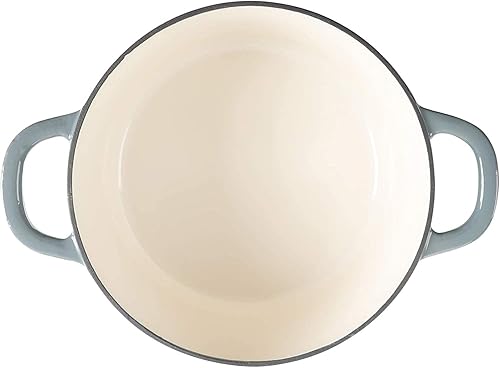 Miniatura 5 de Crock Pot olla para horno holandés de hierro fundido artesanal de 7 cuartos de galón Gris slate gray