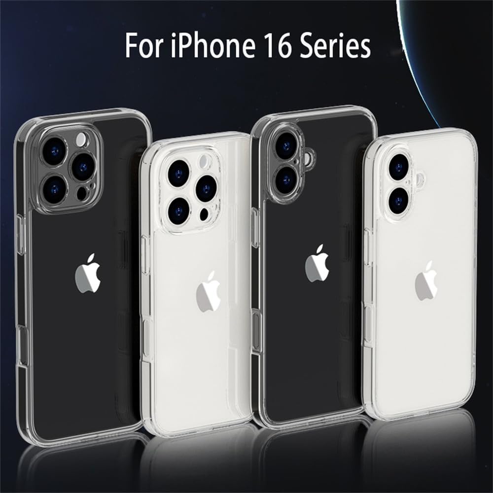 Shockproof Clear Case + Tempered Glass Screen Protector For IPhone 11-16, X, XS, XR (2-Piece Set)