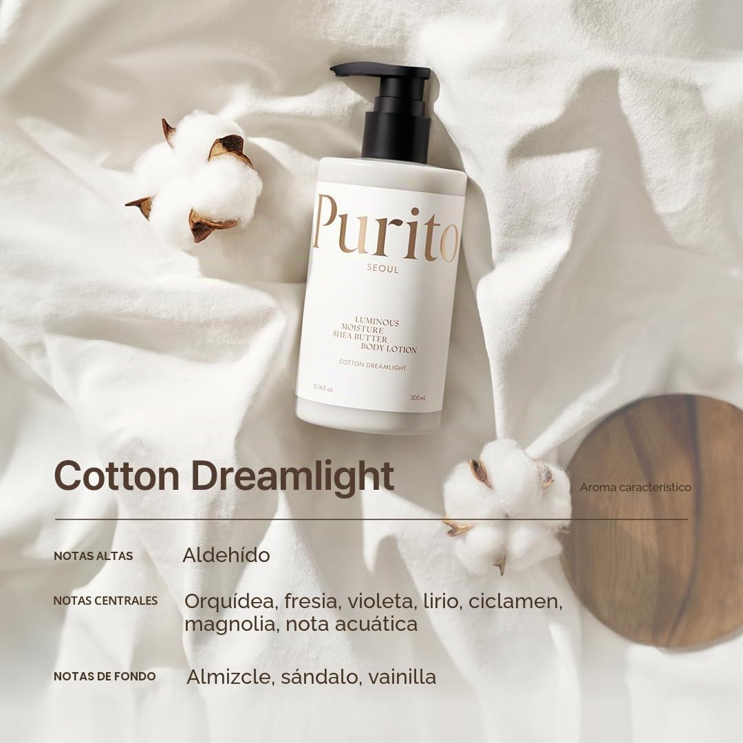PURITO Loción corporal con manteca de karité | Aroma Cotton