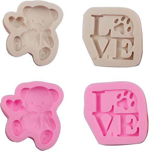 Miniatura 2 de Moldes de chocolate con forma de oso de silicona en forma de amor, moldes de fondant para tartas de bricolaje, molde para hornear, moldes de resina