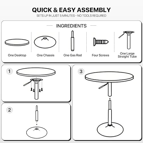 Miniatura 8 de MoNiBloom Mesa redonda de bar de cóctel, 31.5 pulgadas, altura ajustable, pub bistró para comedor, cocina casera, patio, color amarillo