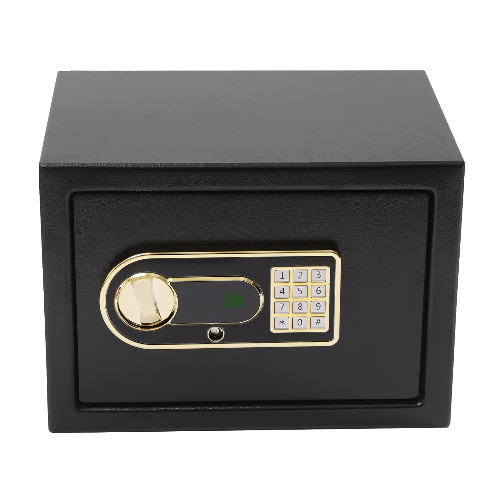Cassaforte da 22 litri, cassaforte combinata, cassaforte in acciaio, resistente al fuoco, con chiave di emergenza, adatto per documenti, documenti A4, computer portatili, gioielli nero