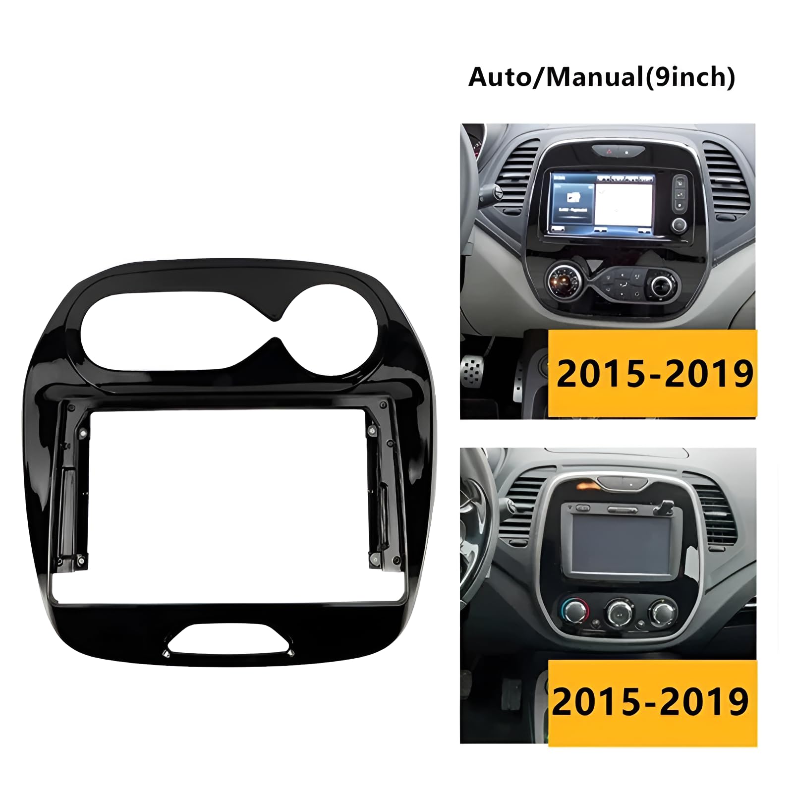 Sound-way Kit Montage Autoradio 9" - Façade Cadre Pour Renault Captur 2013-2019 - Noir