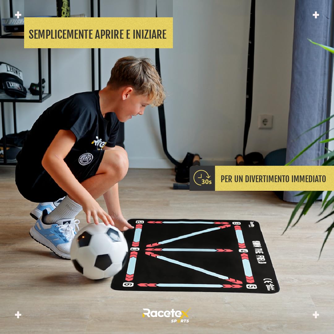 RoseFlower Tappetino Allenamento Calcio XL 90x60 Cm – Per Dribbling E Controllo Palla – Regalo Per Bambini E Allenatori - 4