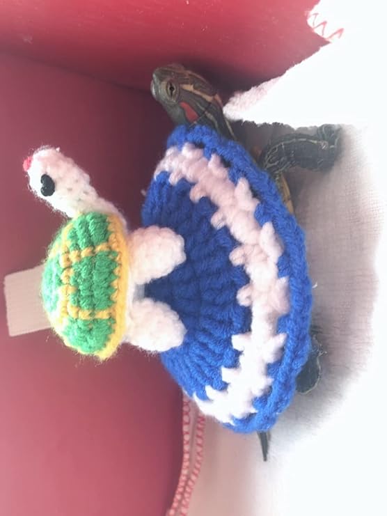 Sweater for Turtle - Small Animal Sweater Warm Winter Knitted Handmade Sweater Apparel Accessory Halloween Party Cosplay Costume Photo Shoot for Pet Tortoise Turtle (XS,Blue Turtle)