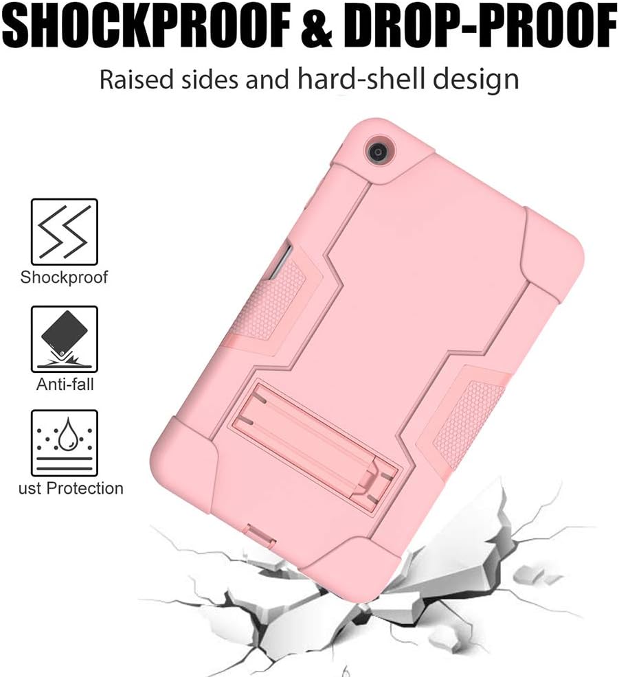 Exсluѕіvе Sресіаl Cherrry for LG G Pad 5 10.1 Inch Tablet Case,Heavy-Duty Drop-Proof and Shock-Resistant Hybrid case(with Built-in Stand), for LG G Pad 5 10.1 inch FHD Tablet 2019 (Rose Gold)