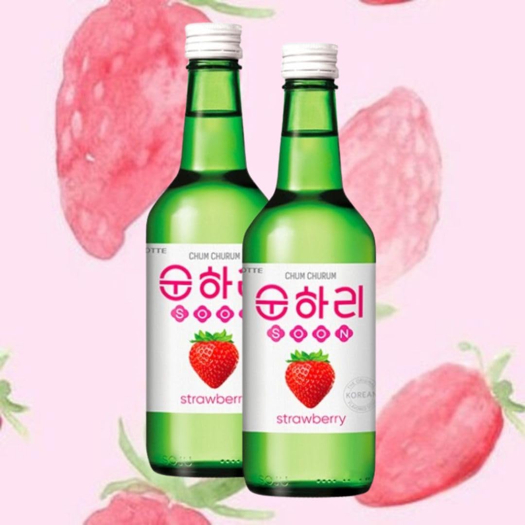 Korean Market | Soju Coreano Sabor Fresa | Chum Churum | 350ml (Alc.12%)