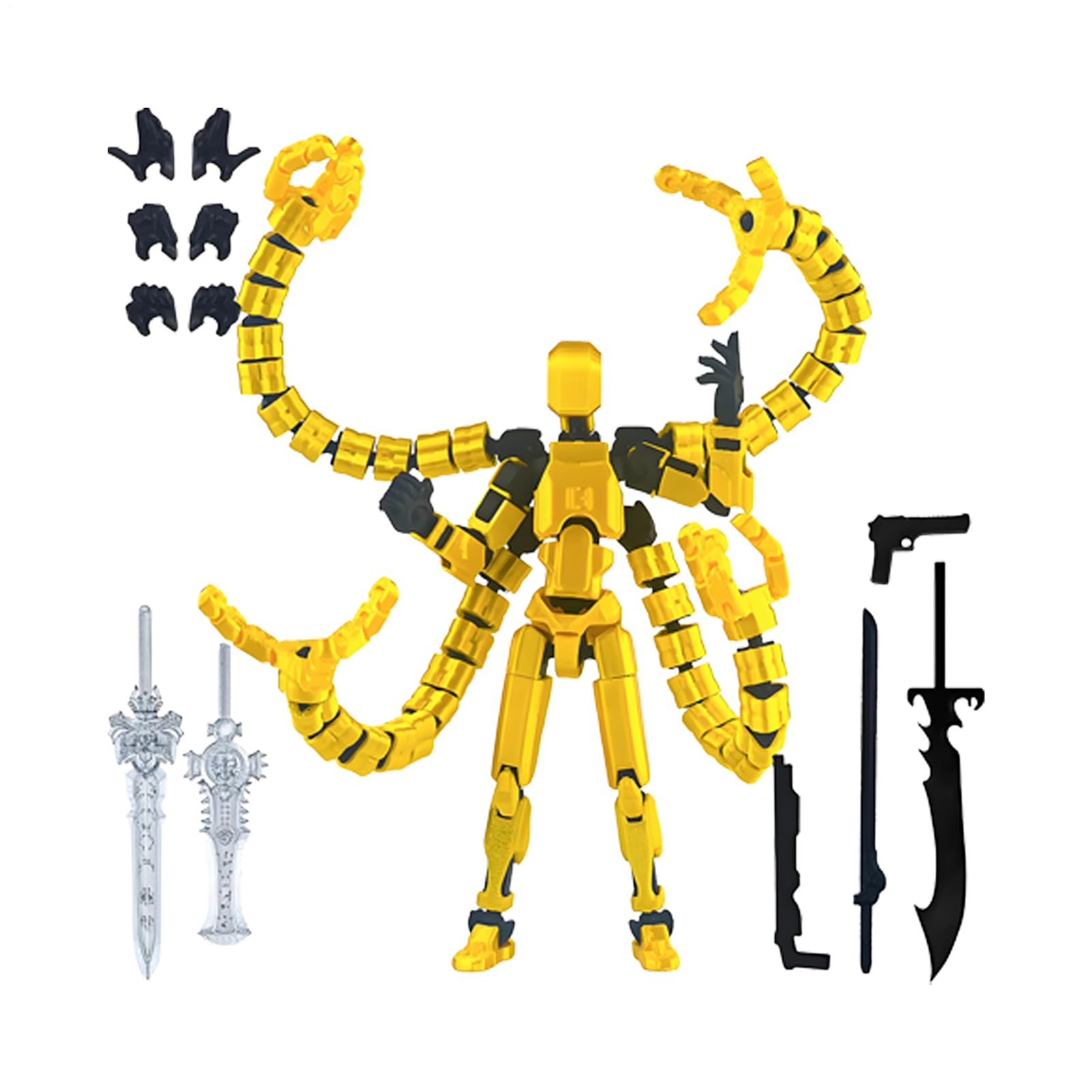3D Printed Mannequin Toys, Action Figure Already Assembly, Multis-Jointed Movable Model With 3 Hand Types And 7 Tool Options, Home Desktop Decorations For Game Lovers