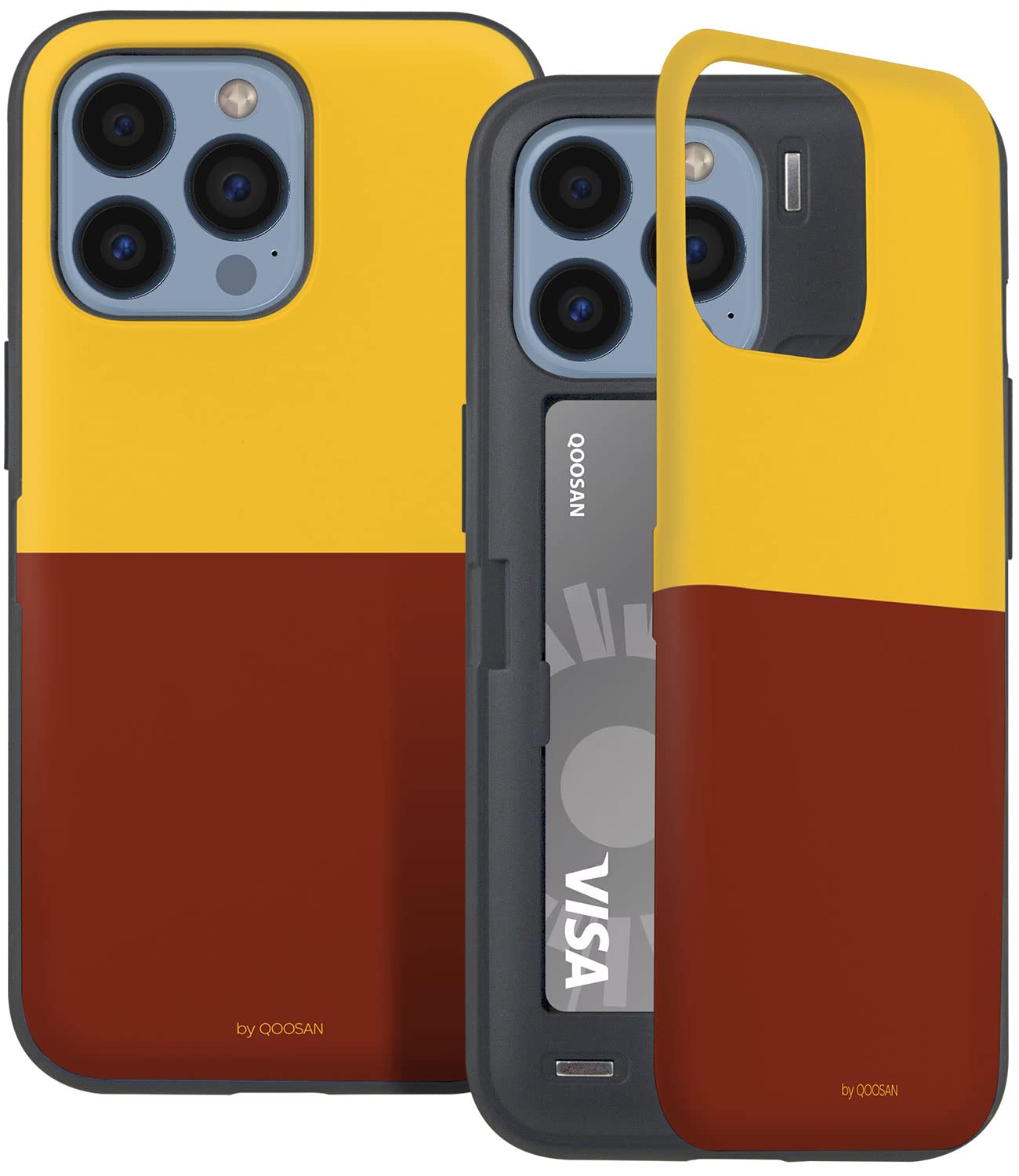 iPhone13Pro 256GB ケース付属 Qoosan iPhone 13 Pro Case with Card Holder Wallet Mirror Slim