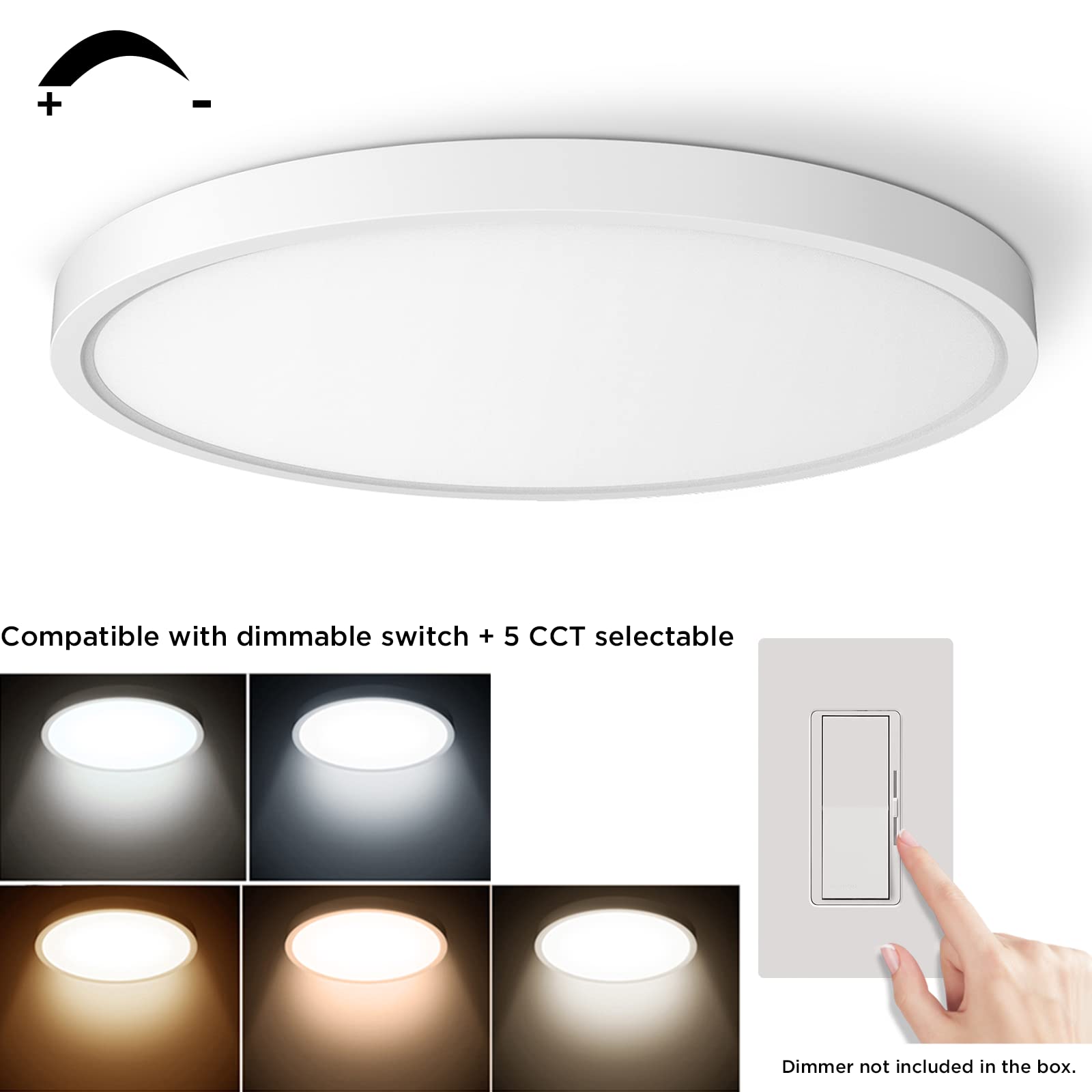 Taloya 2 Pack Dimmable LED Ceiling Light Flush Mount LED Ceiling Light Fixture,12 inch 20W,3000/3500/4000/5000/6500K Multi Color Selectable Surface Low Profile