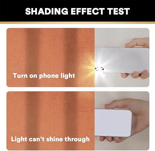 Miniatura 246 de PrinceDeco Cortinas opacas 100% para dormitorio, cortina de lino para puerta corrediza de cristal, cortinas opacas extra anchas con ojales Arena