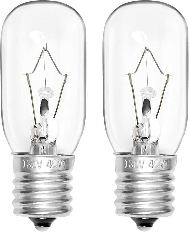 2pcs Microwave Bulb WB36X10003-130V 40W Oven Light Bulb Compatible with GE LG Frigidaire Ken-More, Universal Type Stove Incandescent Warm White Light Lamp Replacement E17 Base Socket