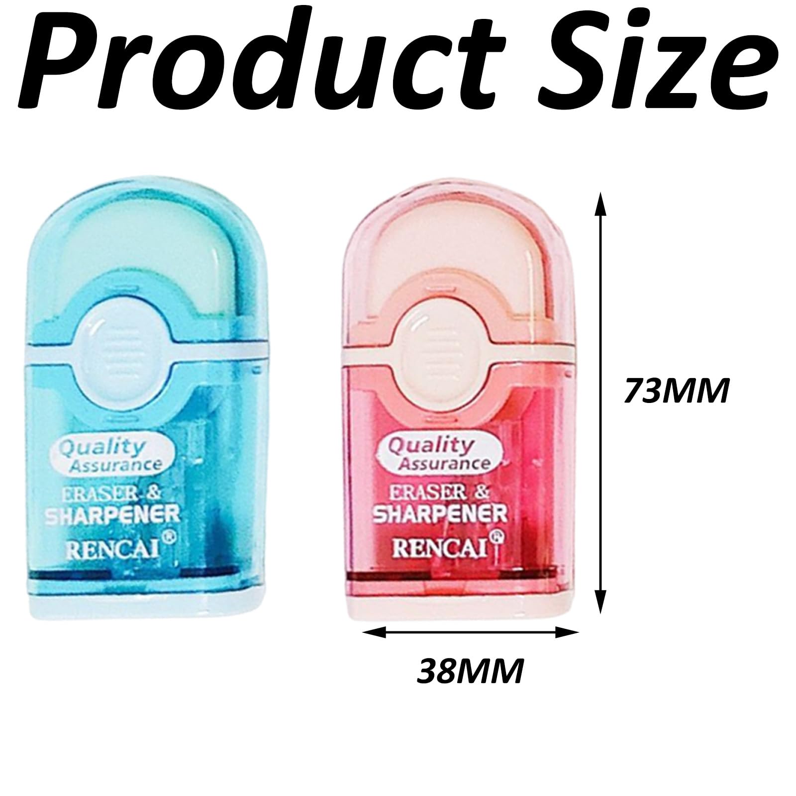 4 PCS Macaron Colored Rubber and Sharpener 2 in 1 Set, Sharpner, Pencil Sharpeners with Containers for Students Artists - Image 2