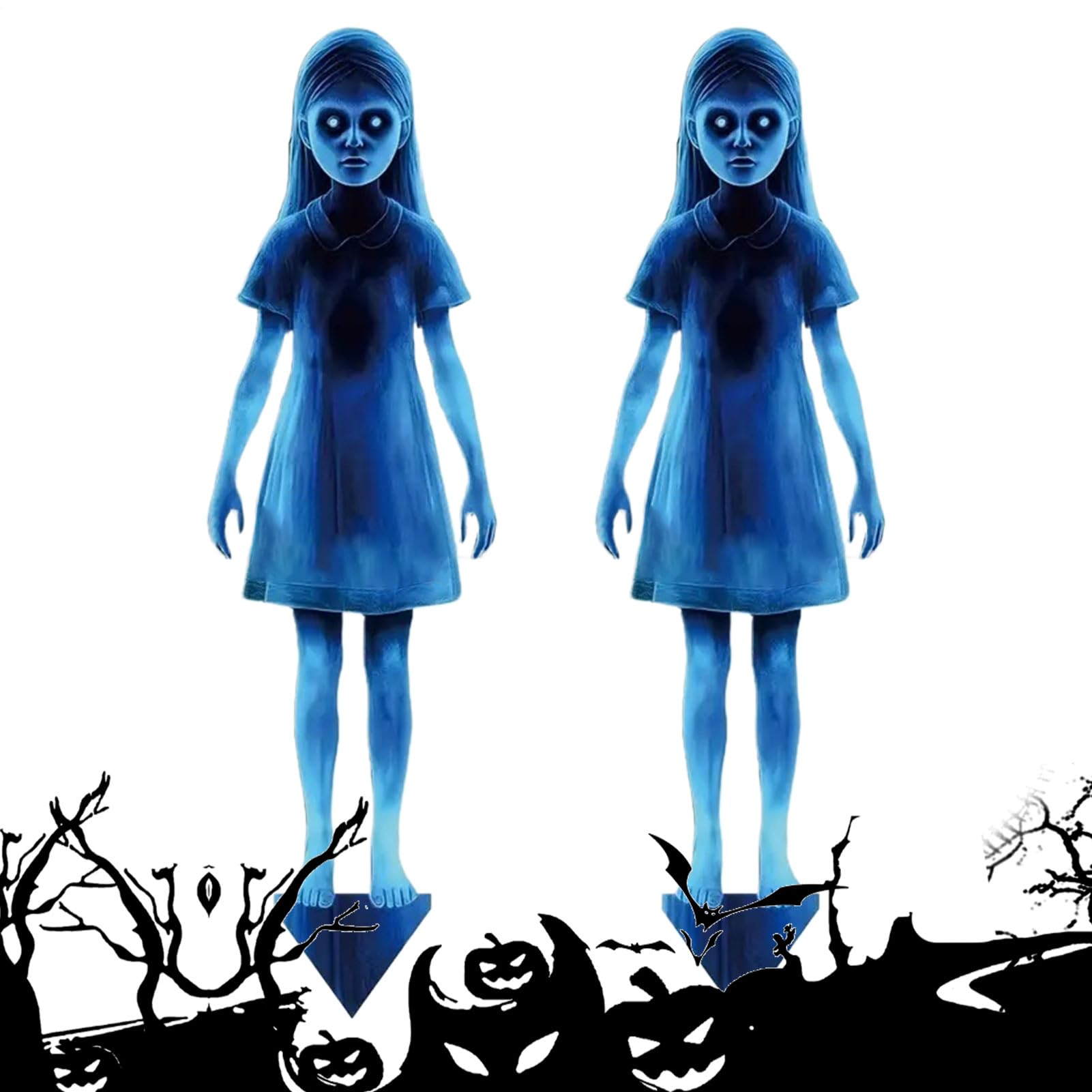 Panneau fantôme d'Halloween pour décoration d'extérieur et pelouse de maison hantée