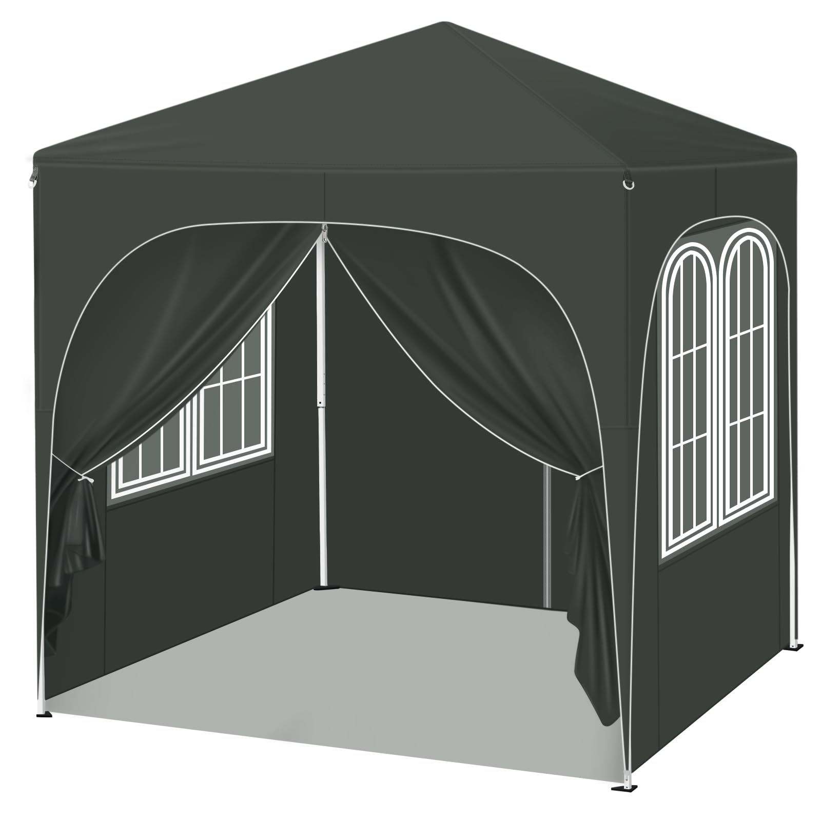 WOLTU Pop-up Gazebo, Gazebo with Sides 2m x 2m, Folding Event Shelter for Outdoor, Garden, Camping, Height Adjustable, Waterproof, UV-Protection, with Carry Bag, Grey