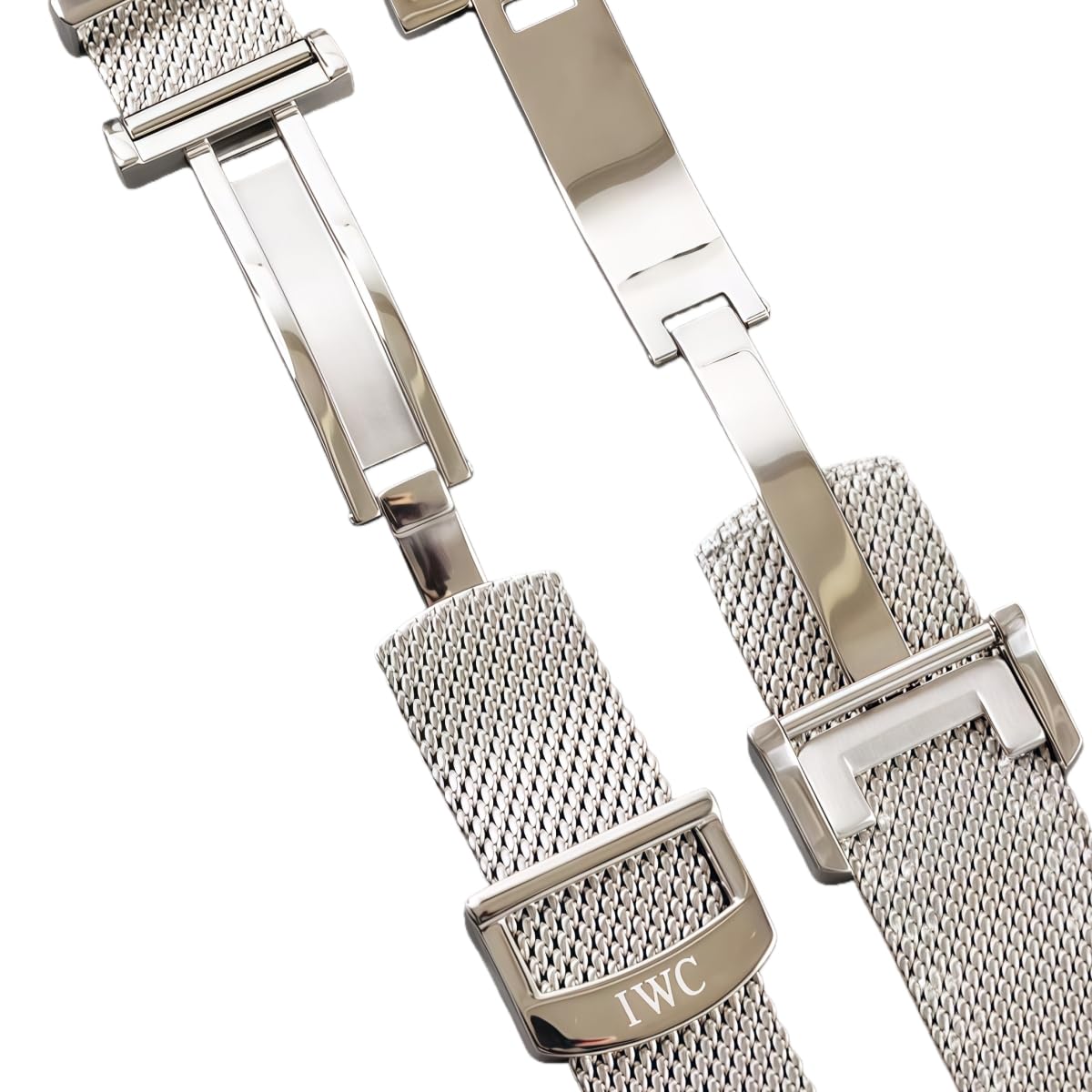 Bransoleta Mesh Stal Nierdzewna 20mm 22mm Proste Końce, Metalowy Pasek Zapięcie Zatrzaskowe dla IWC Portofino 22mm