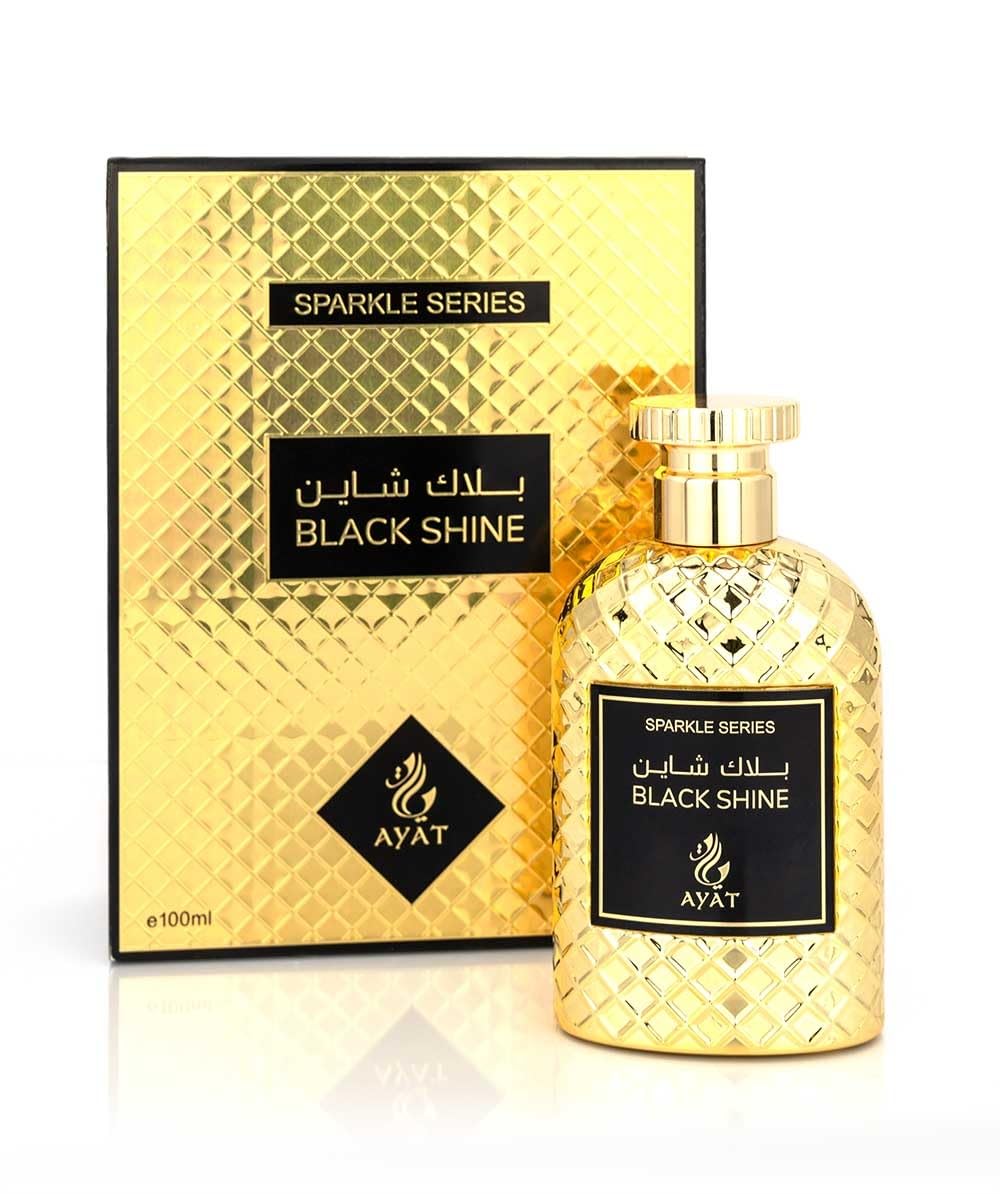 AYAT PERFUMES – SERIE PARKLE Eau de Parfum para Hombre 100 ml Black Shine | Perfume Fresco Especiado Aromático con Notas de Bergamota, Lavanda y Madera de Cedro | Perfume Oriental de Larga Duración