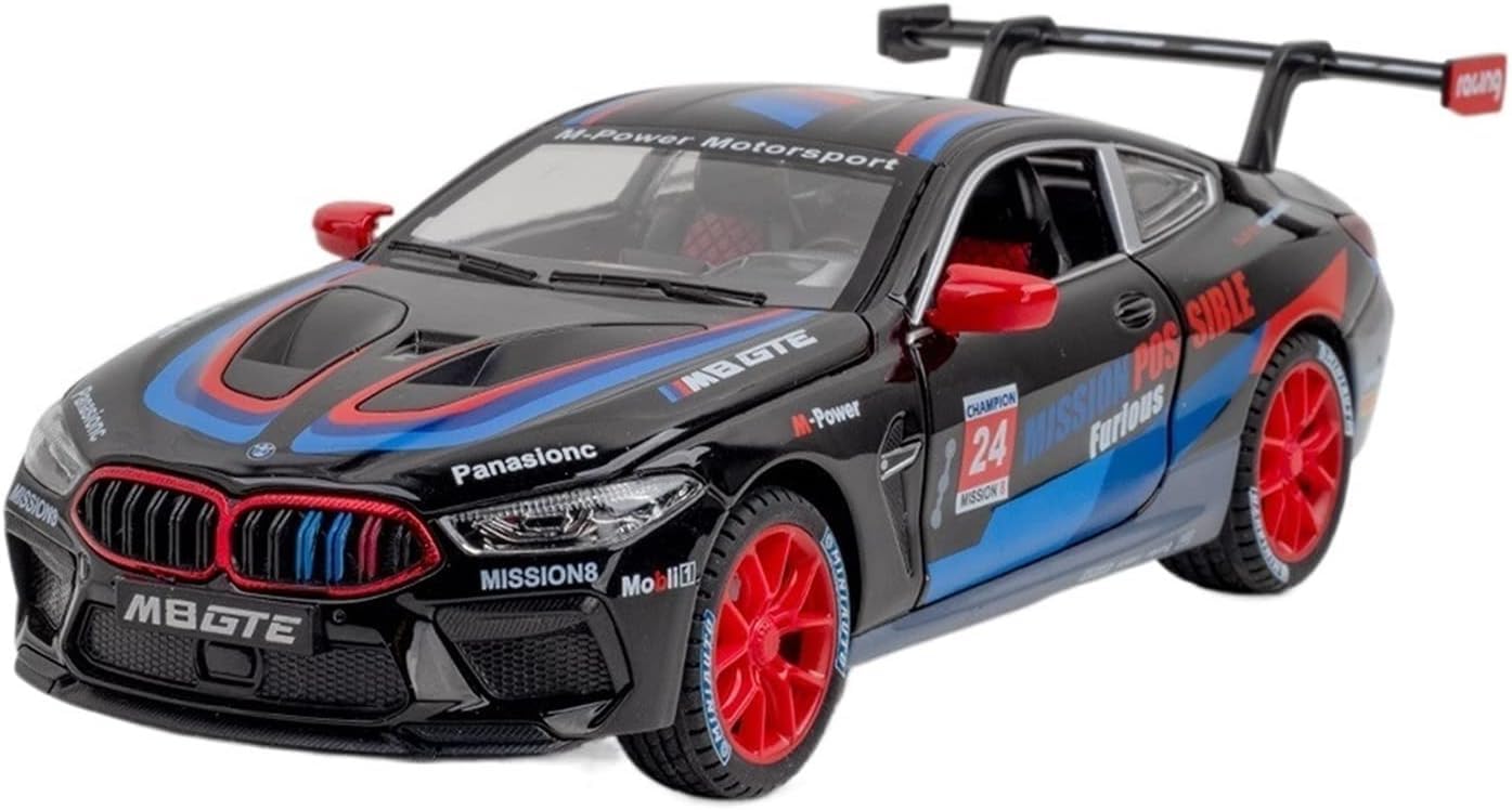 1/32 BMW M8 GTE Model Car Toy Car Diecast Toys for Kids Boys Pull Model -Black