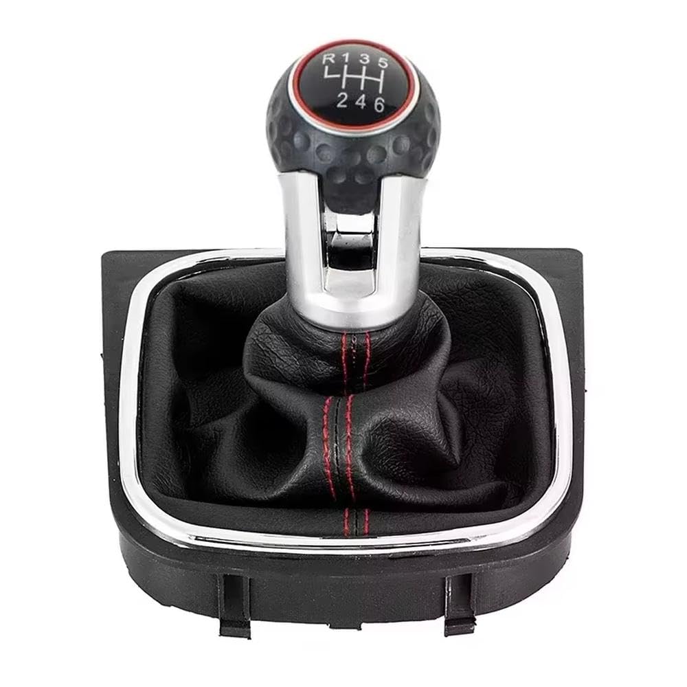 YDXHERTA for Golf 5 MK5 R32 GTD GTI 2009-2013 for Golf 6 MK6 R20 2004-2013 Car Gear Shift Knob with Gaiter Boot Cover Auto Parts(6 Speed)