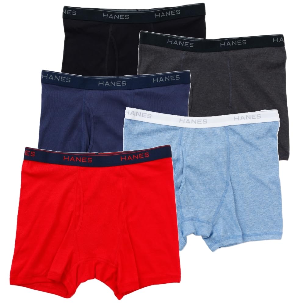 Hanes ボクサーパンツ(5枚組) 抗菌防臭 清潔 防臭効果 前開き 5PボクサーパンツHM6ES703Jメンズ