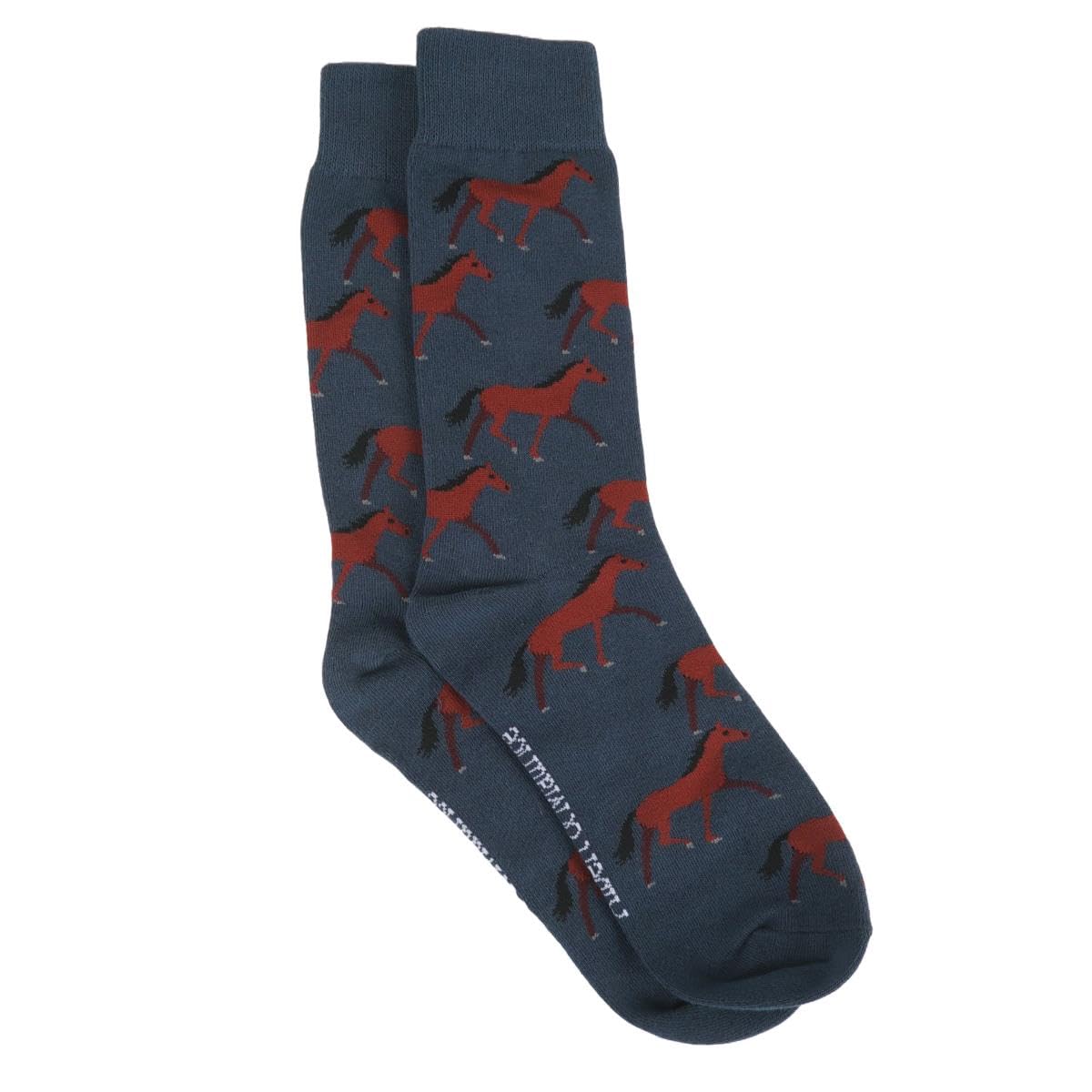 Albert & Maurice Mens Horse Socks UK 7-11 (Blue)