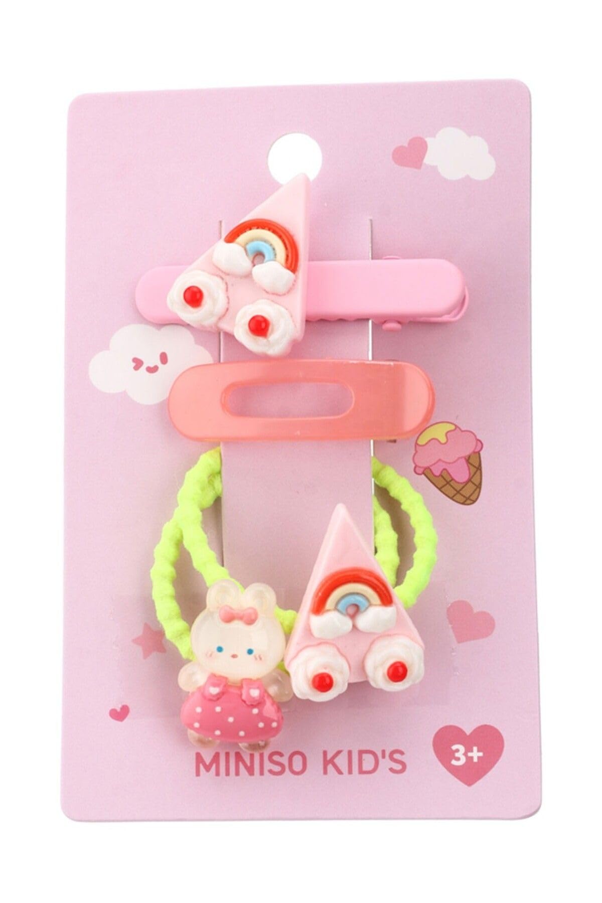 Miniso Eğlence Serisi Dondurma Figürlü 4'Lü Saç Toka Seti - Tatlı Ve Renkli Stil