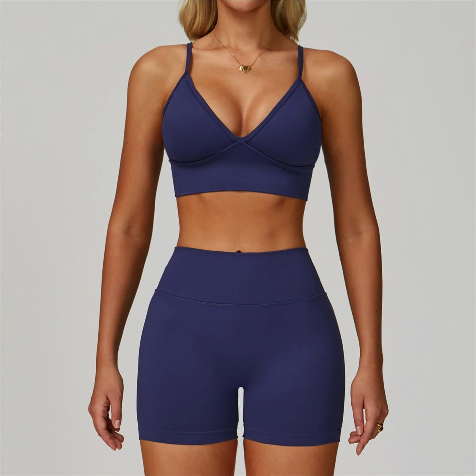 Donna Set di Abbigliamento Yoga Set da yoga senza cuciture for abbigliamento sportivo 2/3 pezzi, palestra a maniche lunghe donna, completo di sport fitness(Deep coffee set-2,L)