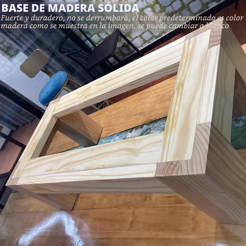 Acuario De Juguete De Gato De Lujo, Tanque De Pescado De Entretenimiento, Rectangular 2 En 1 para Pescado Y Gato, Con Base De Madera Sólida, Amenidad Del Hogar De Mascotas