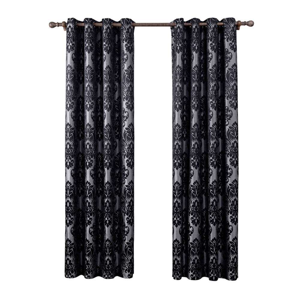 Rideaux isolés thermiquement et occultants gris pour chambre