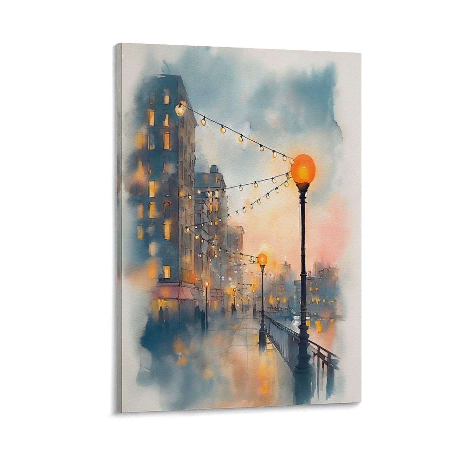 LCYNNH Retro Seattle 20x30inch(50x75cm) Vintage Travel Poster Watercolor Canvas Art