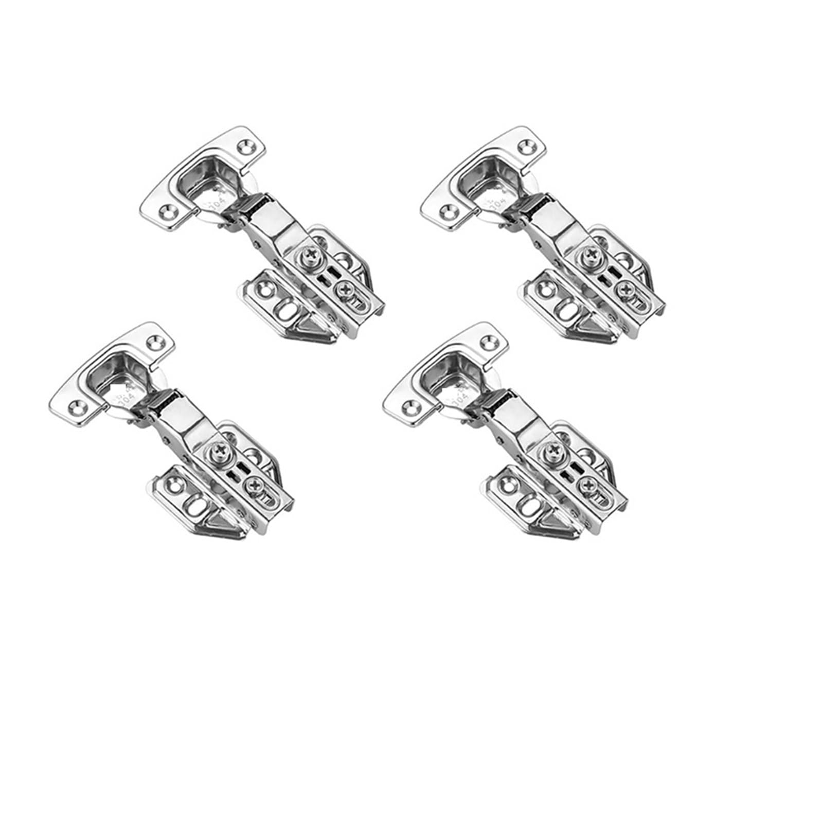 Cbtyacvlp Half Overlay 8Pcs Stainless Steel Cabinet Door Hinge With Hydraulic Buffer Soft Close Mechanism And Mounting Screws For Wardrobe(Half Overlay 8Pcs)