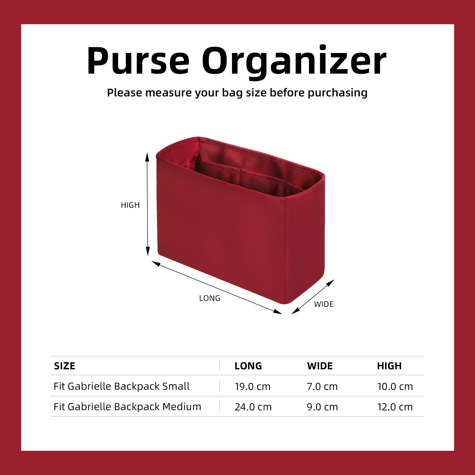 Organisateur Sac Soie Blanc Mousse Bambou DGAZ Soie Organisateur De Sac à Main Pour Chanel Gabrielle Backpack, Organisateur De Sac à Main Soyeux Et Lisse, Organisateur De Sac à Main Et De