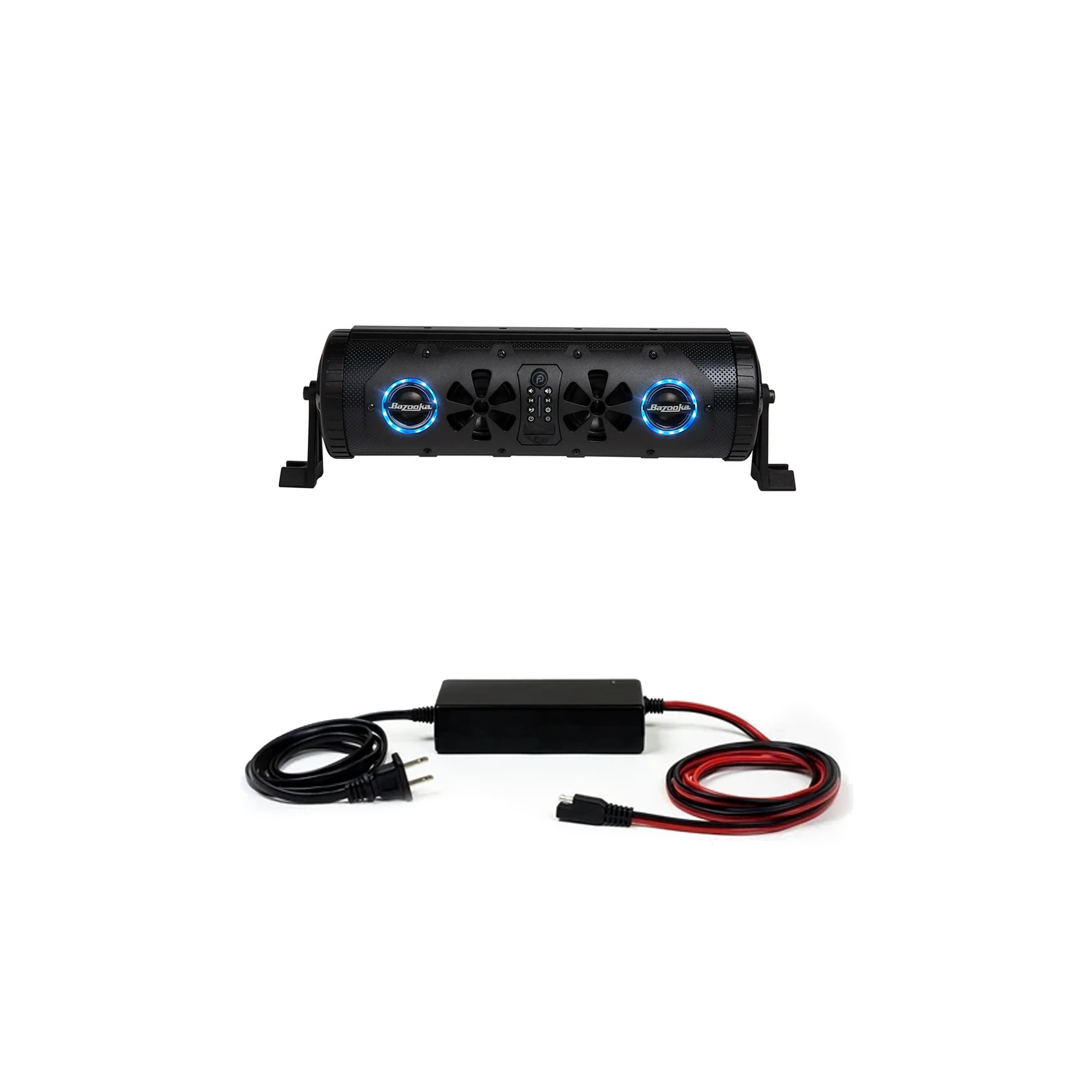 Bazooka G3 Bluetooth 16 inch Party Bar Bundle with AC/DC Adapter | 450-watt Max Power | LED Lights | Party Button Music Sharing | Marine Grade Speakers | Off Road, Golf Cart, Marine, and Outdoor