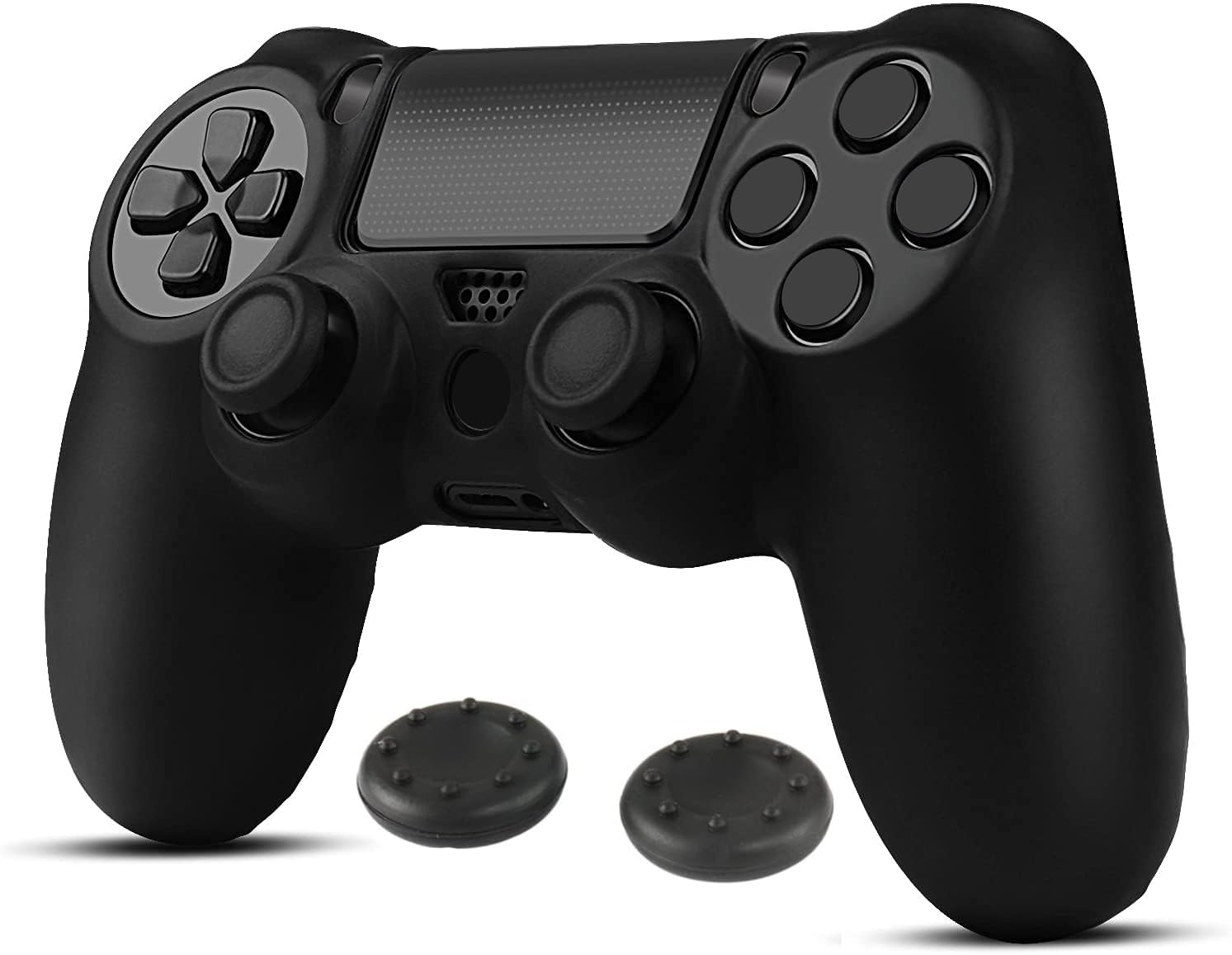TCOS TECH PS4 Controller Silicone Cover Ultra Grip Anti Slip Protective Case Sleeve for PS4 Controller + 2 Thumb Grips (Black 2)-picture-50