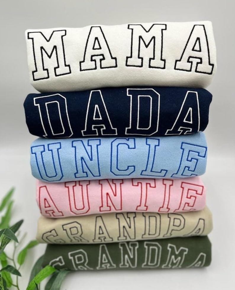 Love Signal Personalized Embroidered Grandma Crewneck Sweatshirt, Mothers Day Shirts, Mama Sweatshirt with Kids Name2