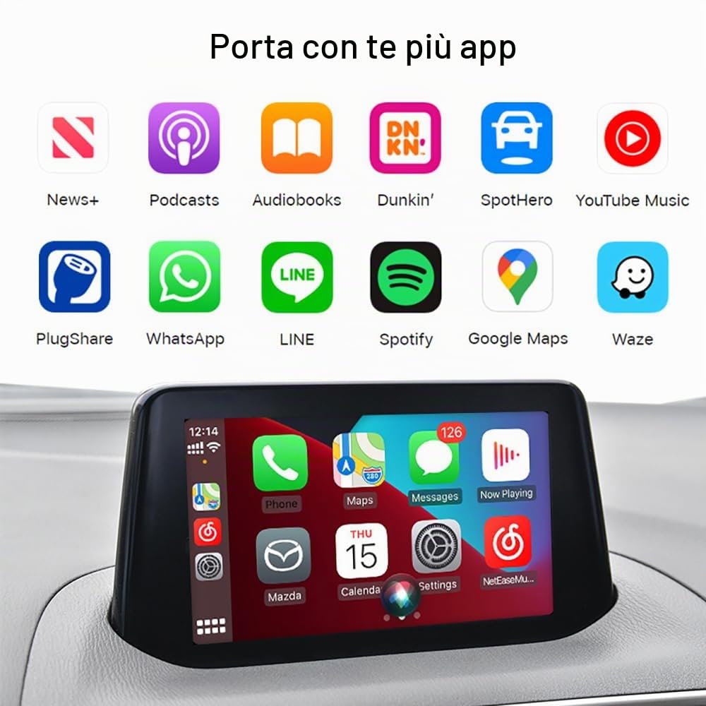 Adattatore Carplay e Android Auto per Mazda 2/3/6/CX3/CX5/CX9/MX5 2014-2020