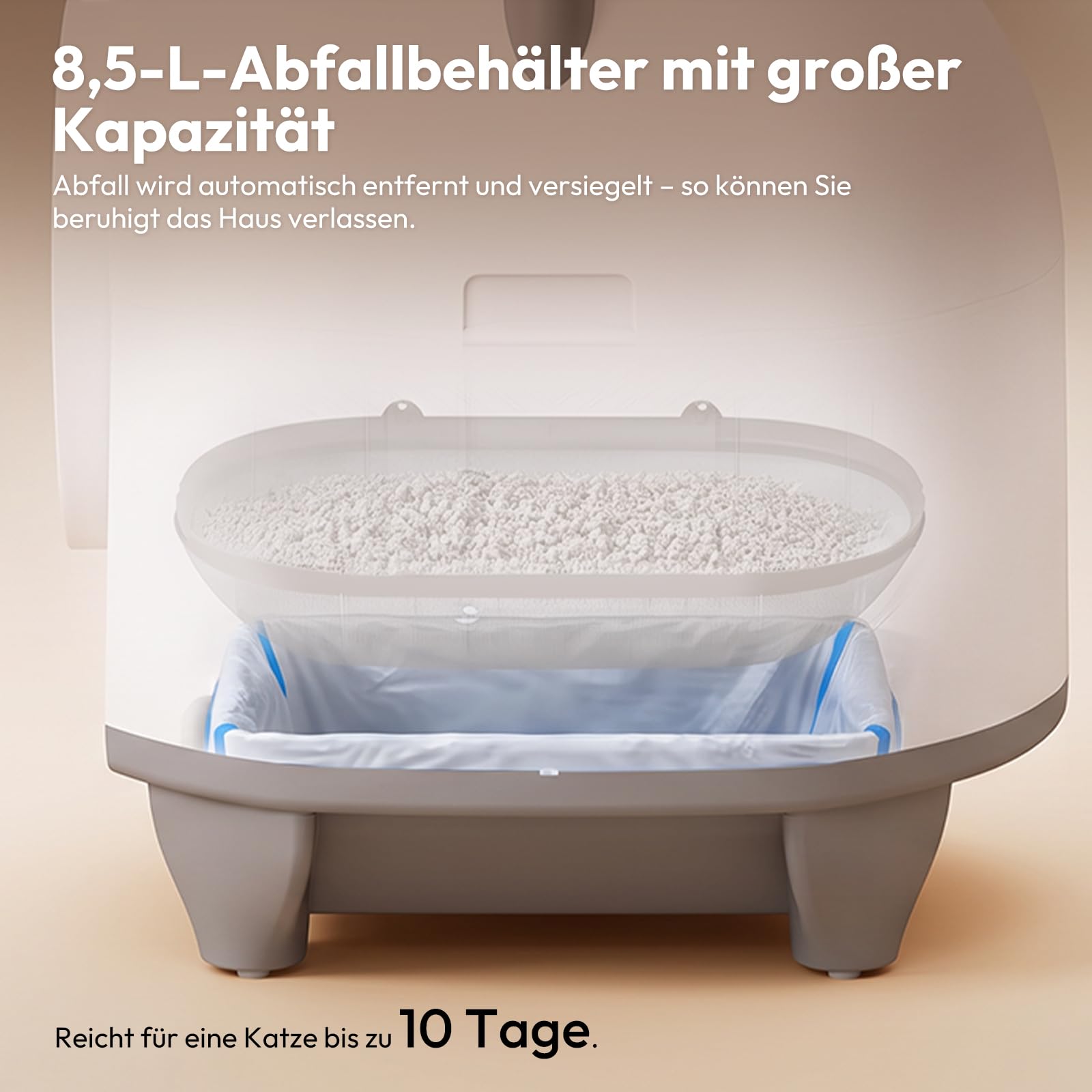 Devoko Katzenklo Selbstreinigend,Niedliche Katzenohren,Automatische Katzentoilette XXL,Fernsteuerung,groß Raum,Sicherheit, Anti-Geruch,90L cat Litter Box,Elektrisches katzenklo für Mehrere Katzen