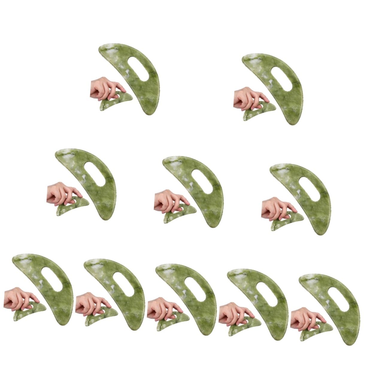 VALICLUD 10 Stück Green Scraping Board Roller Für Gesicht Gesichtsmassagegerät Kratzer Planke Hautpflege-tools Gesichts-augen-massage-tool Nacken Gua Sha Gesichtswerkzeug Gua Sha Jade Xiuyu