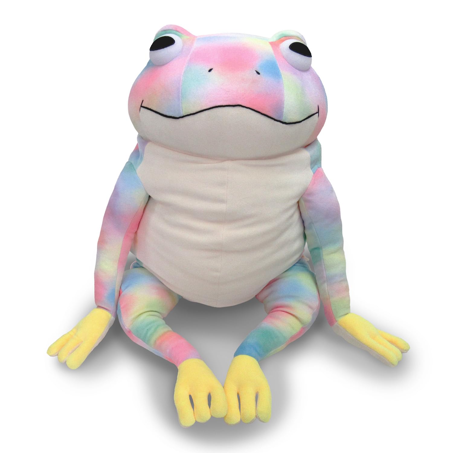 Shinada Global Mochi Frog XL Plush Rainbow 19.7in Stuffed Animal Cushion